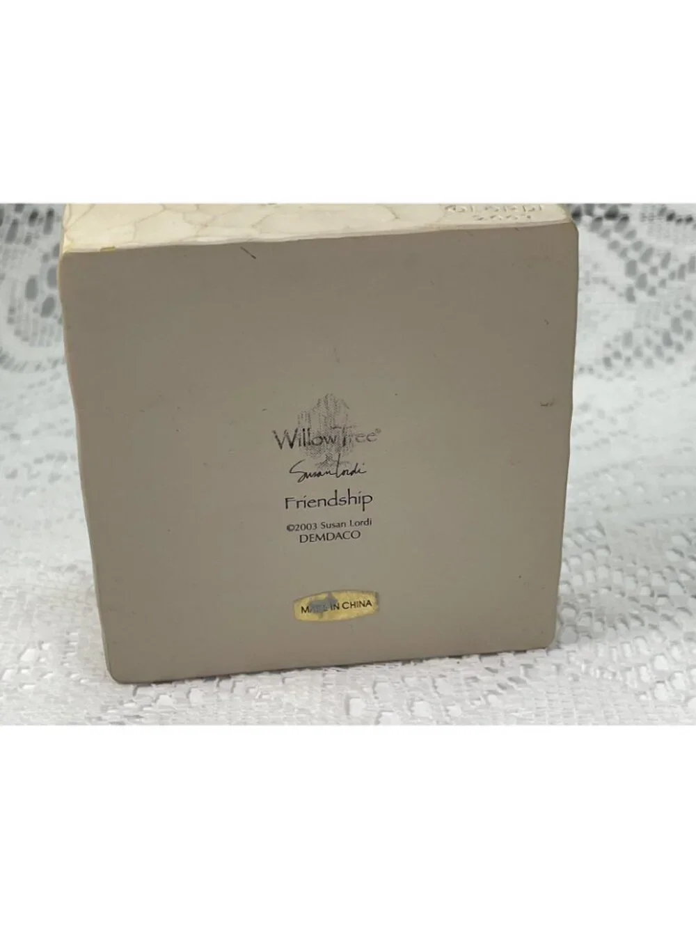 VTG 2003 Resin DEMDACO Willow Tree Susan LORDI Friendship Sculpted Keepsake Box
